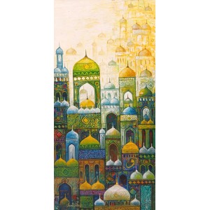 Javed Qamar, 12 x 24 inch, Acrylic On Canvas, Cityscape Painting, AC-JQ-275 Javed Qamar, 12 x 24 inch, Acrylic On Canvas, Cityscape Painting, AC-JQ-275